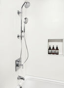 White Gloss Laminex Aquapanel from Plyco used in a Melbourne shower DIY project without a white background
