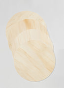 Four pack of Plyco's 4mm Radiata Laserply circles on a white background