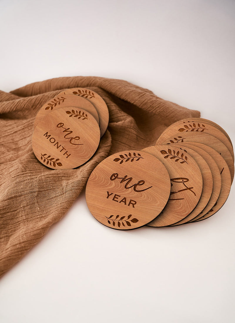 Another image of a laser cutting and engraving project with a brown cloth using Melbourne plywood supplier Plyco's 3mm Queensland Coachwood Laserply Pack on a white background