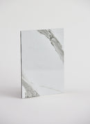 Forest One's 2400 x 1200mm Glossy White Marble HPL WallART Wet Area Panel available to buy at Plyco on a white background
