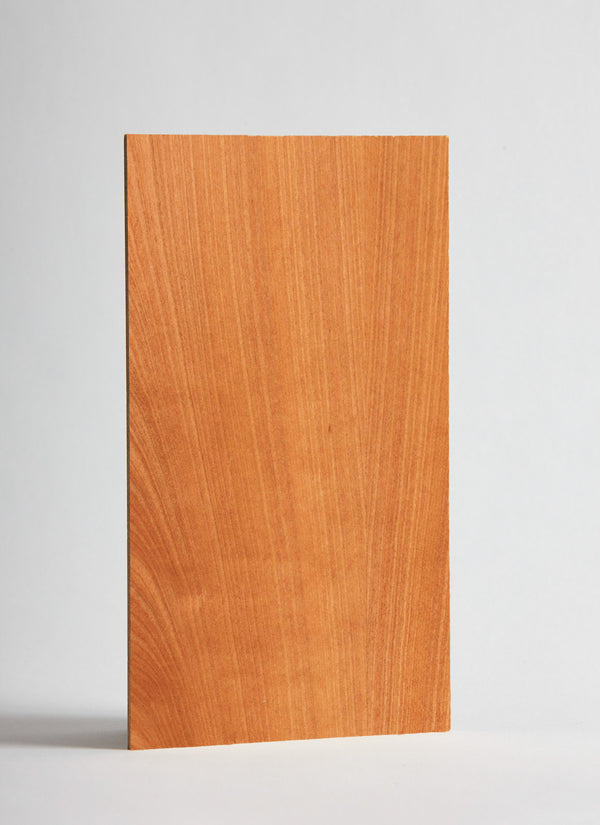 Plyco's 600 x 300 x 3mm Queensland Coachwood Laserply plywood panel on a white background